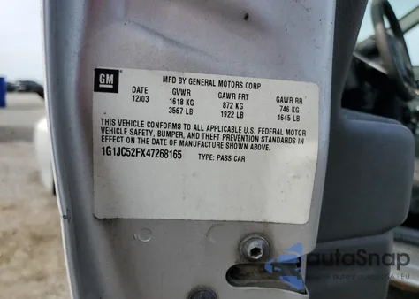 2004 Chevrolet Cavalier из США, поврежденный, VIN 1G1JC52FX47268165